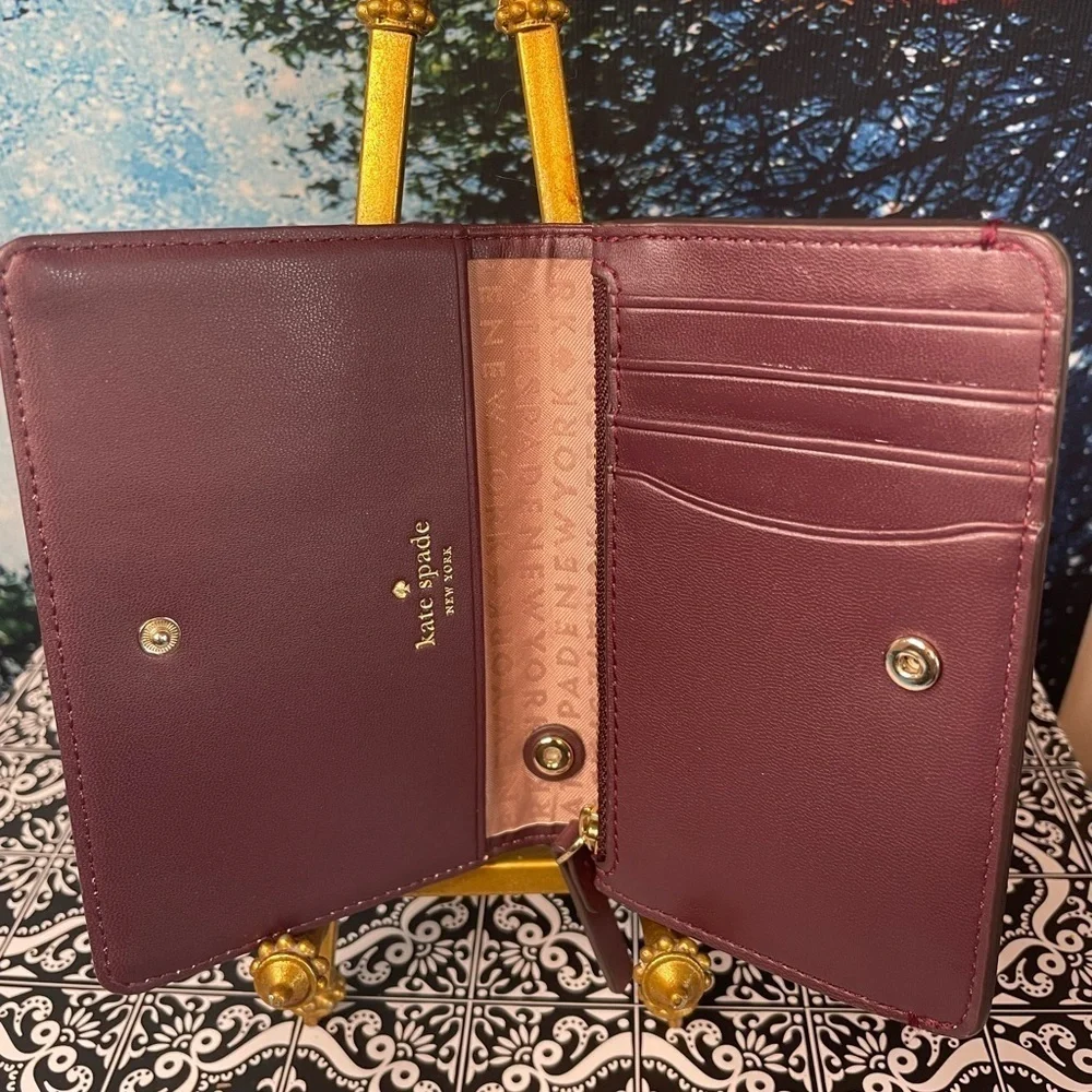 Kate Spade Cobble Hill Plum Leather Wallet NWT